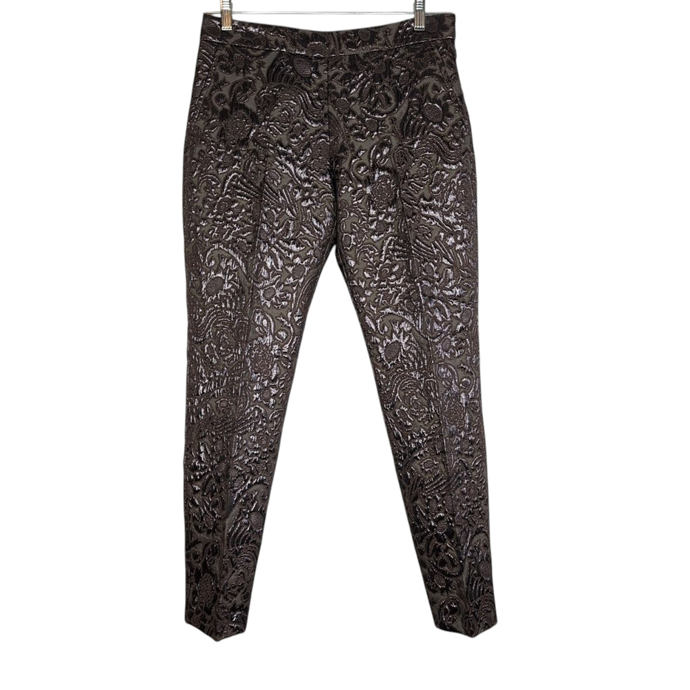 Stefanel Italian Fabrics Shimmery Brown Acrylic Blend Pants, size 8